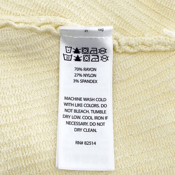 House of Harlow 1960 Ribbed Crop Top Women's M Yellow Cross Back Square Neck - Picture 3 of 4